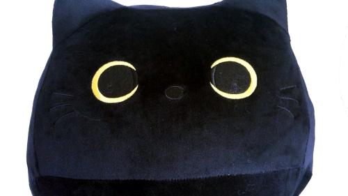 Nemuneko Schwarze Katze Samt Plüsch 40 cm groß Kawaii Süße Katze