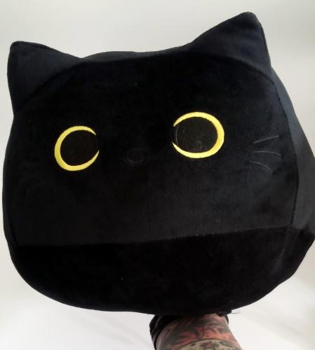 Nemuneko Schwarze Katze Samt Plüsch 40 cm groß Kawaii Süße Katze