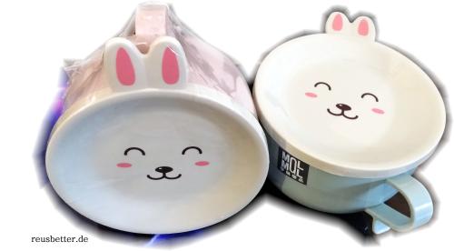 Ramen Schüssel Set | Süßer Hase | Edelstahl - Box |  Farbenwahl