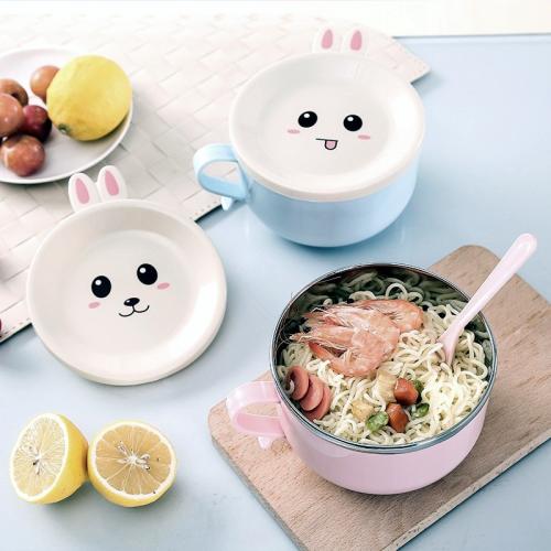 Ramen Schüssel Set | Süßer Hase | Edelstahl - Box |  Farbenwahl