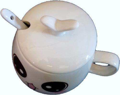 Teetasse - Kaffeetasse mit Deckel und Zubehör Anime Cartoon Motiv Teetasse