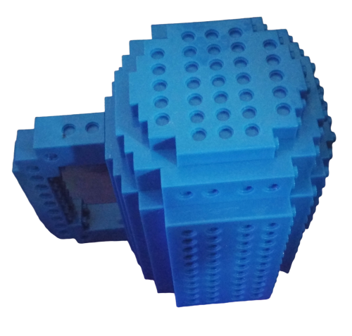 Trinkbecher - Kaffeebecher Bausteine 3D DIY - 350 ml Naviblau