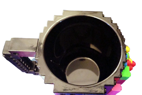 Trinkbecher - Kaffeebecher Bausteine -DIY 3D - 350 ml - Schwarz