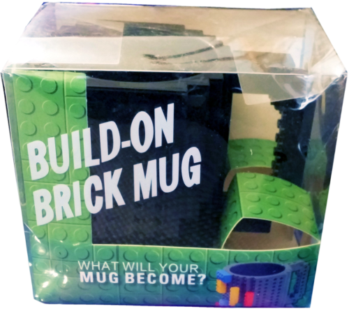Trinkbecher - Kaffeebecher Bausteine -DIY 3D - 350 ml - Schwarz