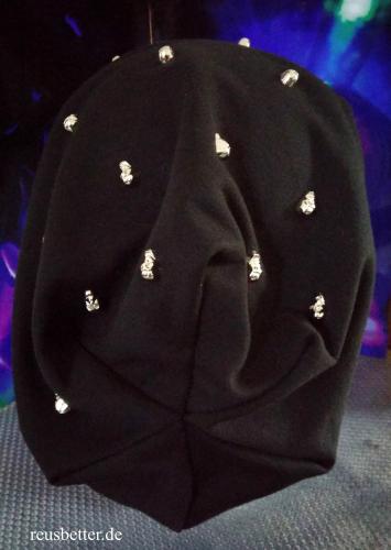 Beanie Unisex mit Totenköpfen Silber | Winter Beanie - Longneanie
