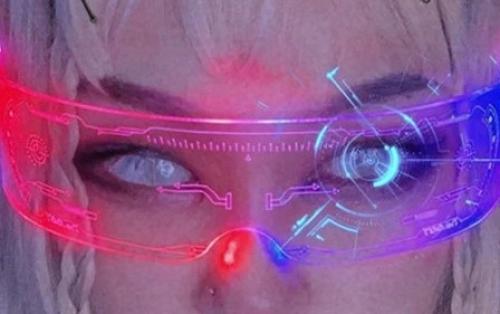 Cyber LED Visior Goggles Brille Endzeit LED Visor Brille