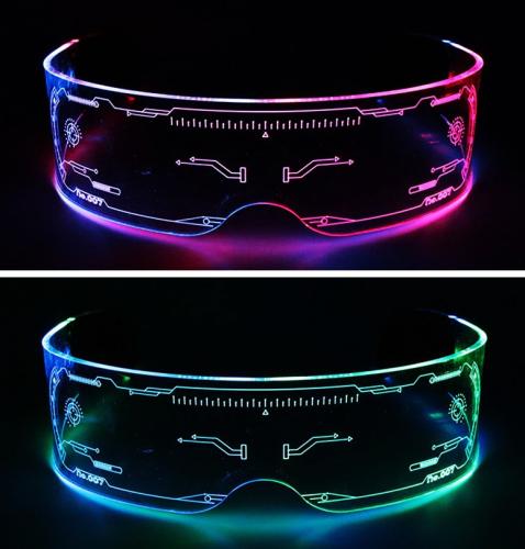 Cyber LED Visior Goggles Brille Endzeit LED Visor Brille