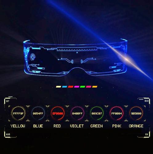 Cyber LED Visior Goggles Brille Endzeit LED Visor Brille