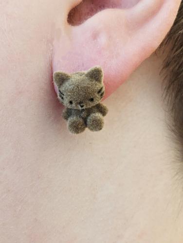 Hello Kitty Flock Ohrstecker ☆ Flock Plüschohrringe Hello Kitty