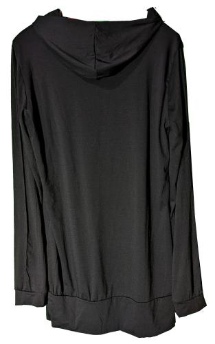 Damen Hoodie mit Kapuze - Ladies Long Hoody - Schwarz - 2XL