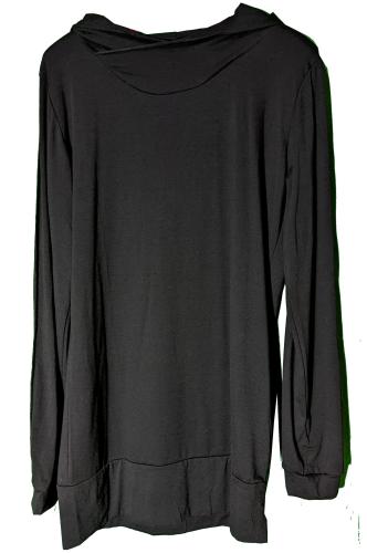 Damen Hoodie mit Kapuze - Ladies Long Hoody - Schwarz - 2XL