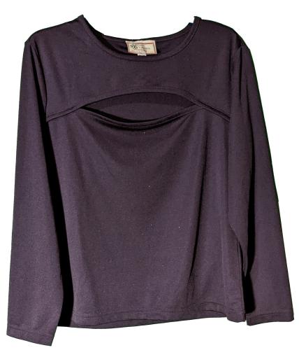 Damen Langarmshirt mit Cut-Out Aubergine