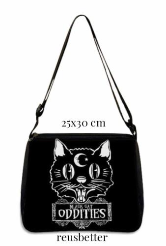 Schultertaschen - Umhängetasche für Damen - Umschlagtasche - Black Cat ODDITIES