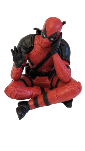 Deadpool Deko Figur Kantensitzer | Desktop -Auto Figur sitzend - mit Box