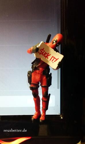 Deadpool Deko Figur Kantensitzer | Desktop Figur $UCK IT! - mit Box