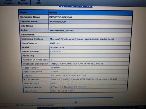 Dell Studio1535 l PP33L Blau | Intel Core 2 Duo 2x2,4 GHz 4GB RAM HDMI SSD 240 GB