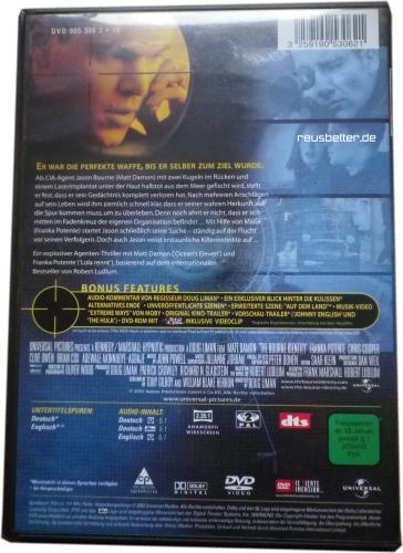 Die Bourne Identität - Teil 1 - Matt Damon DVD Movie