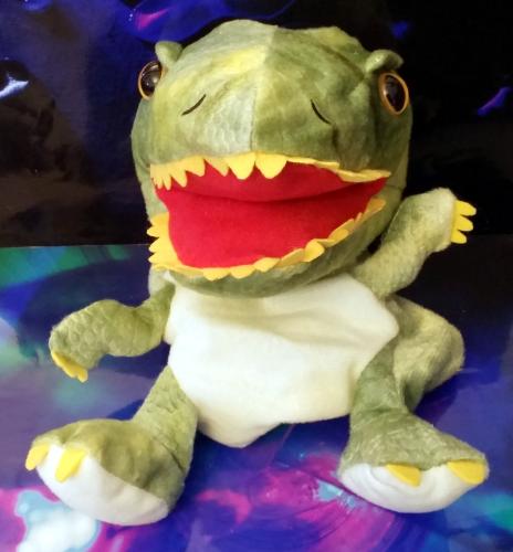 Handspielpuppe Tyranosaurus Rex  Handpuppe mit Klappmaul  Grün