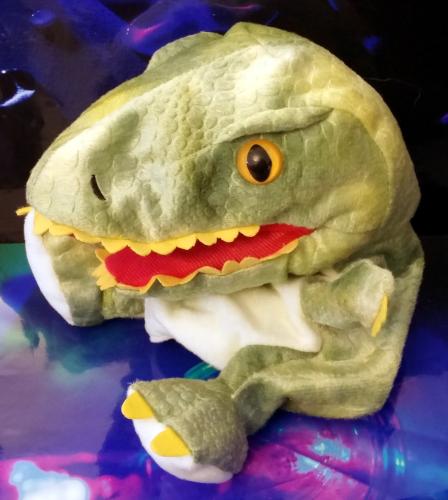 Handspielpuppe Tyranosaurus Rex  Handpuppe mit Klappmaul  Grün