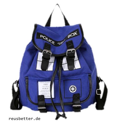 Doctor WHO | Tardis - Police - Box | großer Rucksack in Blau