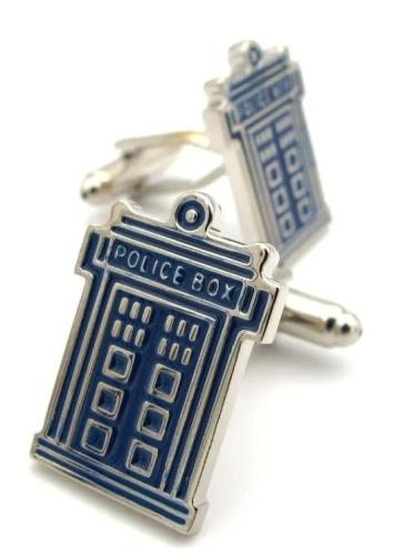 Doctor WHO Tardis Police Box Metall Manschettenknöpfe Blau Silber