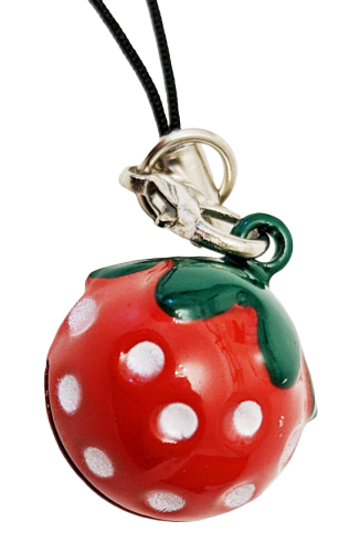 Erdbeer Glöckchen Schelle Anhänger Rot oder Rosa