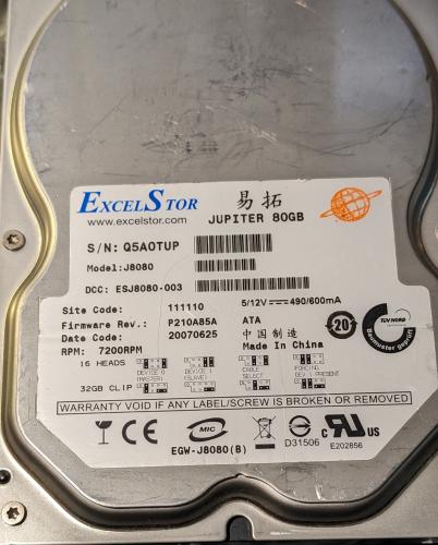 ExellStor Jupiter 80GB Q5A0TUP 7200rpm 3.5 IDE Festplatte