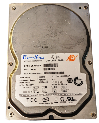 ExellStor Jupiter 80GB Q5A0TUP 7200rpm 3.5 IDE Festplatte