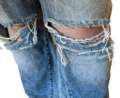 Damen Fetzenjeans | Übergröße EUR 56 | Kick Flare | High Waist  Damen Jeans von H+M