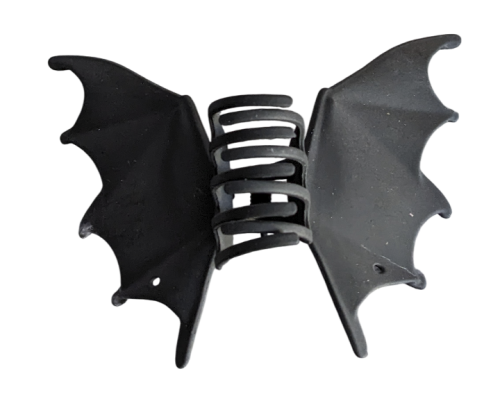 Fledermaus Haarklammer – Gothic Haar Accessoire Schwarz Metall groß