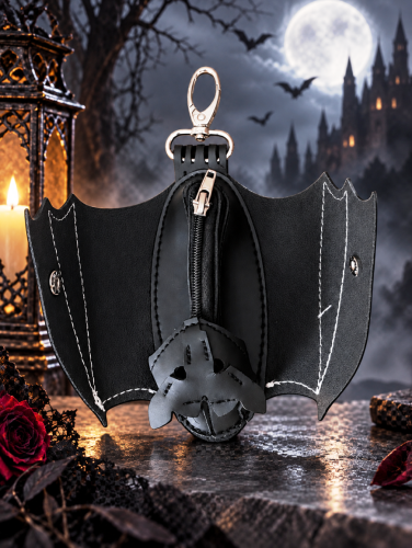 Münzbörse aus PU-Leder | Gothic Fledermaus