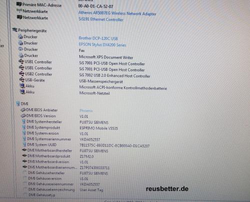 Fujitsu Esprimo Mobile V5535 Notebook | Intel DualCore 2x1.6 GHz | 15.4 Zoll
