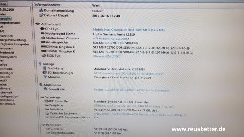 Fujitsu Amilo L1310G 15,4 Zoll WXGA Notebook Intel Celeron 1.4GHz - 60GB HDD