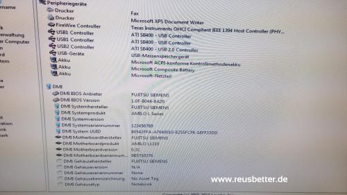 Fujitsu Amilo L1310G 15,4 Zoll WXGA Notebook Intel Celeron 1.4GHz - 60GB HDD