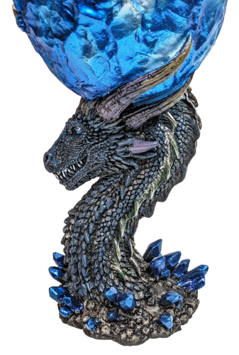 Weinkelch 3D Game of Thrones  - Drachen Motiv Eis Blau -  Harz/Edelstahl Weinglas