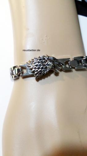 Game of Thrones Armband Haus Winterfell Silber Armband Wolf