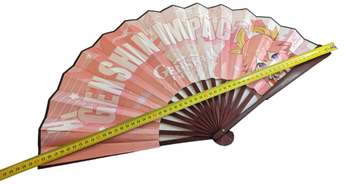 Genshin Impact Raiden Shogun Anime Motiv Bambus Seiden Fächer 33cm