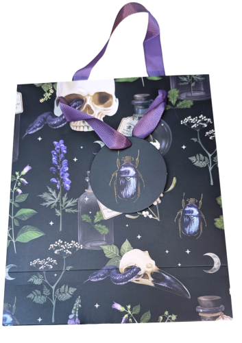23 cm Geschenktüte mit  Gift Ranken mit Totenkopf - Print