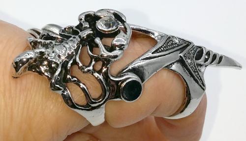 Gliederring Scorpion - altsilber Gothic Ring