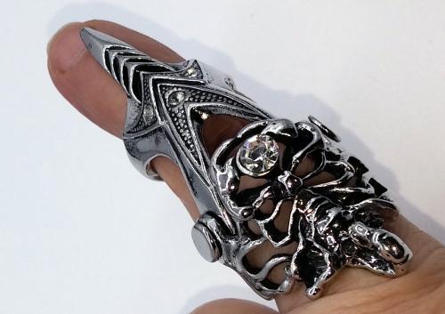 Gliederring Scorpion - altsilber Gothic Ring