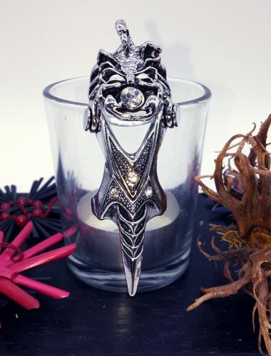 Gliederring Scorpion - altsilber Gothic Ring
