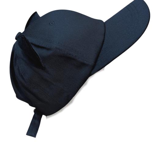 Gothic Anime Basecaps Schwarz mit Katzenohren und Sicherheitsnadeln