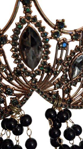 Gothic Barock Vampier Krone Glas Kristall Steine Schwarz Madonnas Halos Crowns-Kopfbedeckung