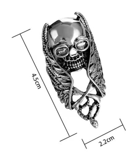 Gothic Vampir Schlange Ring Schädel Unisex Ring verstellbar