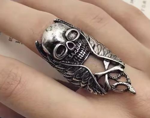 Gothic Vampir Schlange Ring Schädel Unisex Ring verstellbar