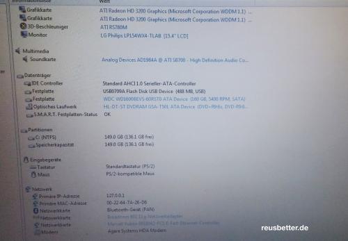 HP Compaq 6735s Notebook AMD Sempron SI-40 2,16 GHz -15.4 Zoll