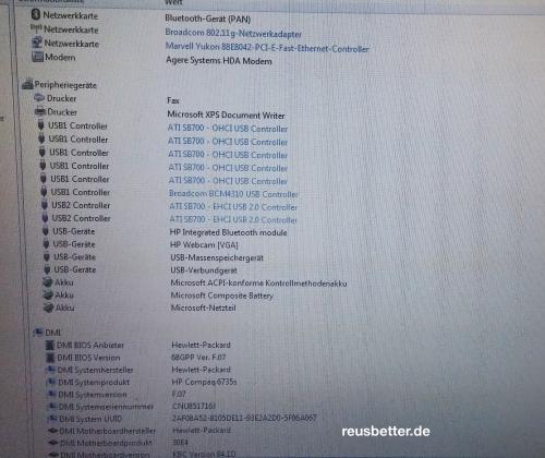 HP Compaq 6735s Notebook AMD Sempron SI-40 2,16 GHz -15.4 Zoll