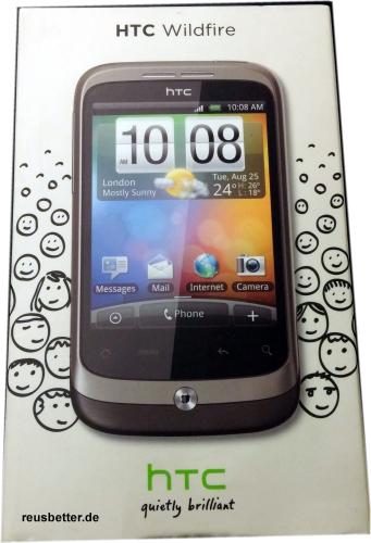 HTC Wildfire A3333 Smartphone 5MP Android 2.1 mit Verpackung 2 Akku*s