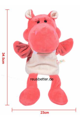 Handspieltier Handpuppe Nilpferd mit Sprechmaul und Knopfaugen von NICI