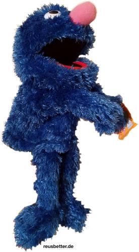 Handspielpuppe | GROBI aus der Sesamstrasse |  Klappmaul